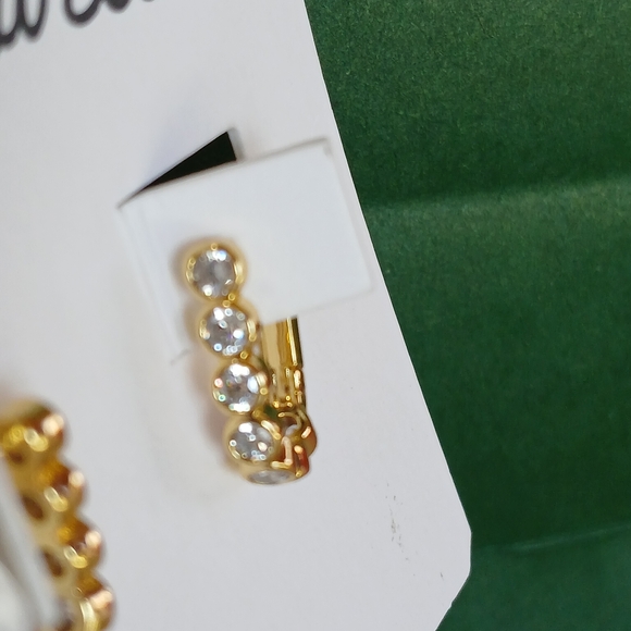 ❤️Madewell❤️ Tennis Collection Bezel Set Earrings💥Pale Gold 💥 - Picture 3 of 10